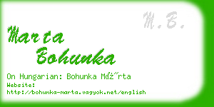 marta bohunka business card